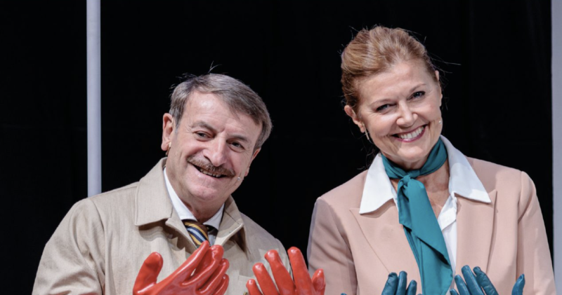 Giacomo Poretti e Daniela Cristofori al teatro Mentore